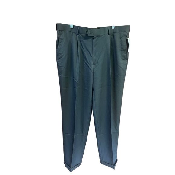 George Mens Pleated and Cuffed Dress Pants Grey Sz 38/32 NWT - Picture 1 of 6